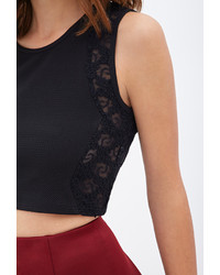 Forever 21 Matelass Lace Crop Top
