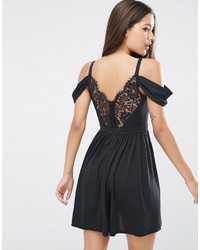 Asos Cold Shoulder Lace Back Skater Dress