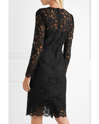 Dolce & Gabbana Cotton Blend Corded Lace Dress Black