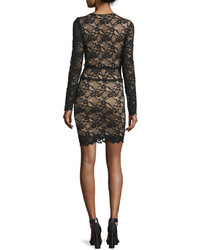 Nightcap Clothing Debut Lace Long Sleeve Mini Dress Black