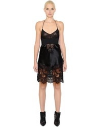 Givenchy Halter Silk Satin Lace Dress