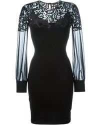 Just Cavalli Lace Panel Fitted Dress
