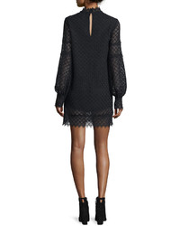 IRO Kara Long Sleeve Lace Mini Dress Black