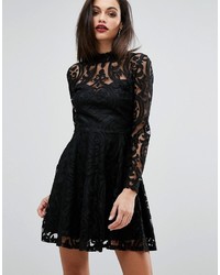 Lipsy Lace Burn Out High Neck Dress