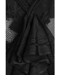 Roberto Cavalli Lace Panel Dress With Ruffles