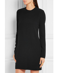 Victoria Beckham Lace Paneled Cady Mini Dress Black
