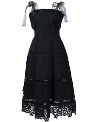 Self-Portrait Lace Trim Pleated Dress