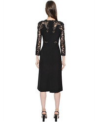 Ermanno Scervino Long Sleeved Cady Stretch Lace Dress