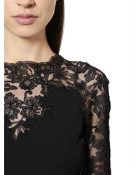 Ermanno Scervino Long Sleeved Cady Stretch Lace Dress