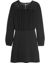 MICHAEL Michael Kors Michl Michl Kors Lace Paneled Crepe Mini Dress Black