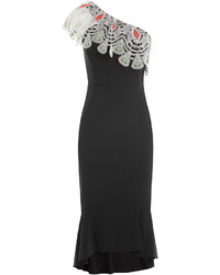 Peter Pilotto One Shoulder Dress With Lace Trim