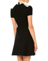 Valentino Short Sleeve Lace Front Dress Blackivory