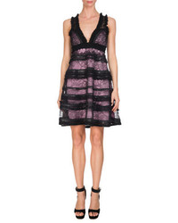 Givenchy Sleeveless V Neck Tiered Lace Dress Blackpink