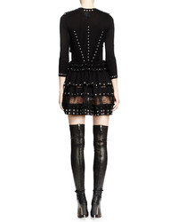 Givenchy Studded Lace Inset Mini Dress Black