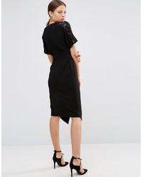 Asos Wiggle Dress With Lace Insert