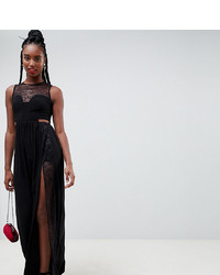 Asos Tall Asos Design Tall Lace Insert Slinky Maxi Dress