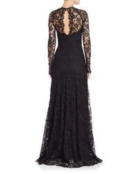 Ralph Lauren Collection Lorriane Long Sleeve Lace Gown