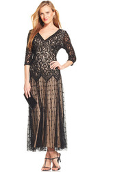 Pisarro Nights Embellished Contrast Lace Gown