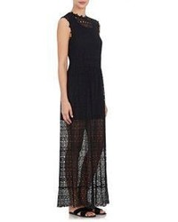 Robert Rodriguez Embroidered Lace Maxi Dress