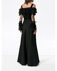 Alberta Ferretti Floor Length Gown With Lace Sleeves