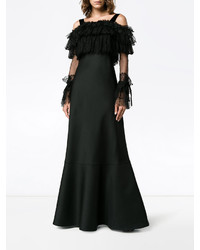 Alberta Ferretti Floor Length Gown With Lace Sleeves