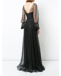 Marchesa Notte Glittered Lace Gown
