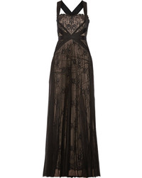 Notte by Marchesa Grosgrain Trimmed Lace And Tulle Gown