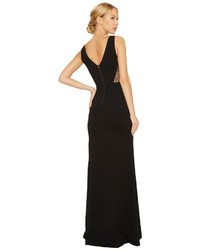 Adrianna Papell Jersey Mermaid Gown With Lace Insets Dress