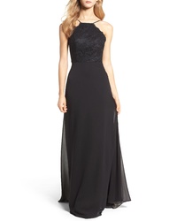 Hayley Paige Occasions Lace Halter Gown