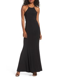 XSCAPE Lace Jersey Mermaid Gown
