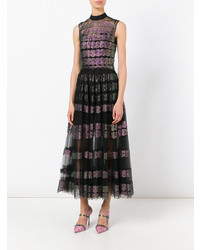 Christopher Kane Long Lace Foil And Tulle Dress