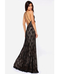 Ark & Co Lulus Another Late Night Wine Red Lace Maxi Dress