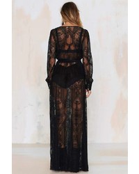 Nasty Gal One And Only Lace Maxi Dress Black