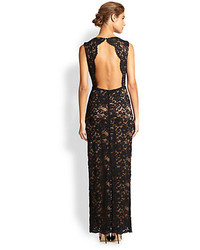 Laundry by Shelli Segal Open Back Lace Gown