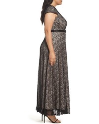 Alex Evenings Plus Size Belted Lace Keyhole Gown