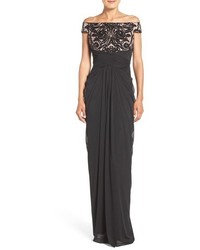 Adrianna Papell Sequin Lace Tulle Gown