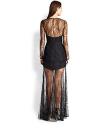 Mason by Michelle Mason Sheer Lace Gown