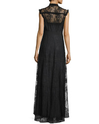 Needle & Thread Sleeveless Button Front Lace Overlay Gown