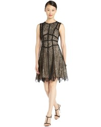 ABS by Allen Schwartz Abs By Allen Schwartz Black And Nude Lace Fit And Flare Dress