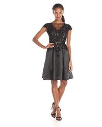 Adrianna Papell Lace Combo Fit And Flare Dress