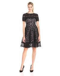 Adrianna Papell Lace Finished Fit And Flare Dress
