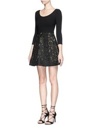 Alice + Olivia Amie Floral Lace Skirt Stretch Dress