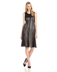 Anne Klein Lace Fit And Flare Sleeveless Dress