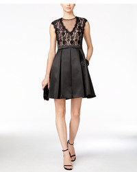 Betsy & Adam Ba By Betsy And Adam Illusion Lace Fit Flare Dress