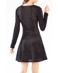 BCBGMAXAZRIA Kinley Cable Stripe Lace Dress