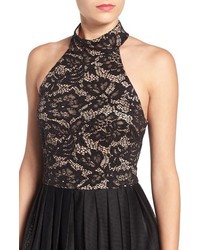 Bee Darlin Halter Lace Fit Flare Dress