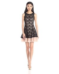Betsy & Adam Short Lace Party Fit And Flare