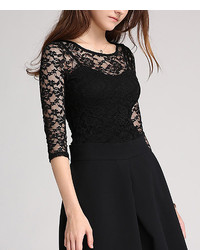 Black Lace Fit Flare Dress