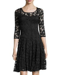 Darian Group Lace Overlay Cocktail Dress Black