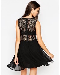 Girls On Film Fit And Flare Dress With Lace Inserts